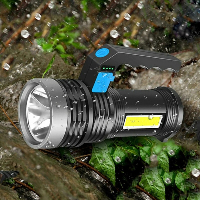 Bright LED Flashlight High Lumens USB Rechargeable Tactical Torch Powerful Zoomable Emergency Light 0