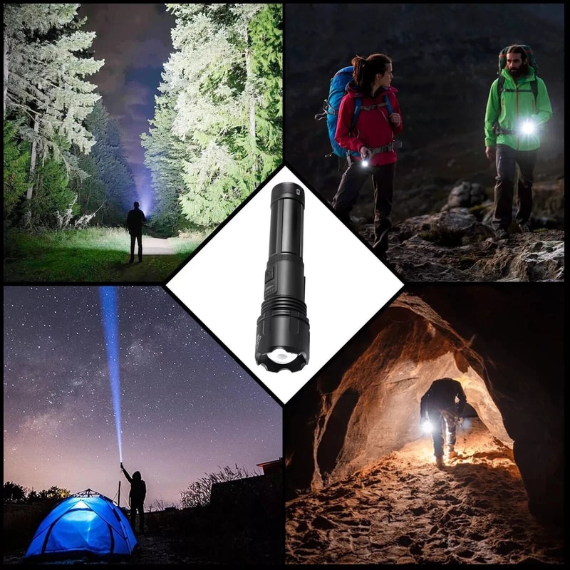 Lumens Tactical LED Flashlight Rechargeable Waterproof Work Light For Outdoor Emergency Use 5