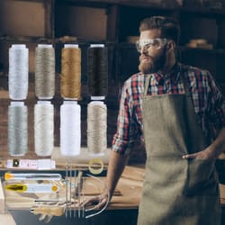 leather stitching kit with waxed thread & needles diy sewing awl tool set for craft projects