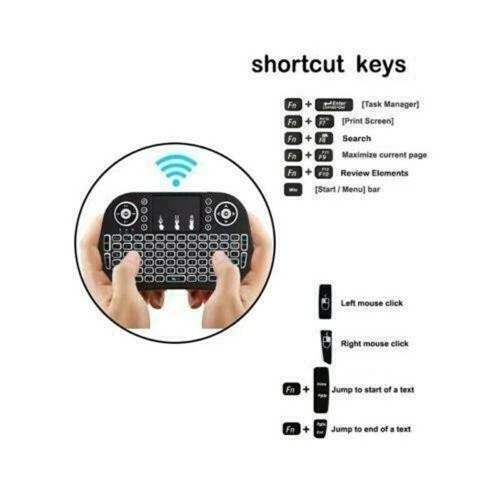 Wireless Mini Keyboard Remote With Touchpad For Smart TV Android TV Box 3