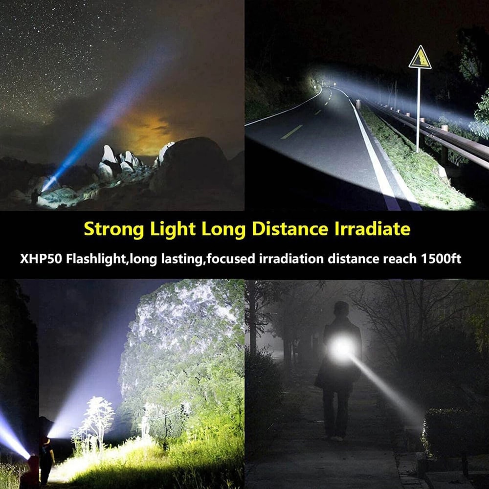 Super Bright LED Tactical Flashlight Rechargeable Zoomable Torch For Outdoor Adventures 3