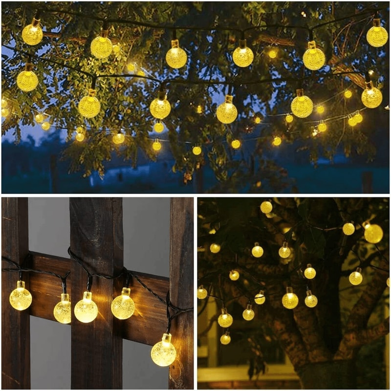 Solar Powered LED String Light For Garden Path And Yard Decor Waterproof Outdoor Lamp 4