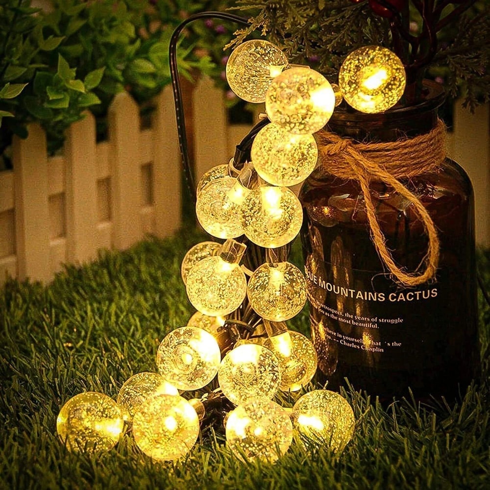 Solar Powered LED String Light For Garden Path And Yard Decor Waterproof Outdoor Lamp 6