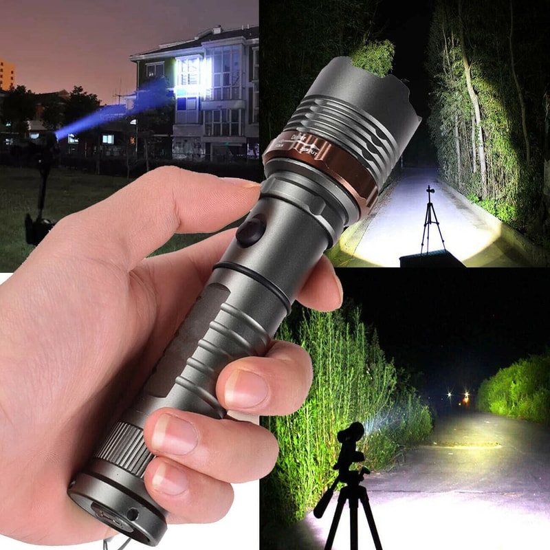 LED Flashlight Super Bright Rechargeable Spotlight Torch 0