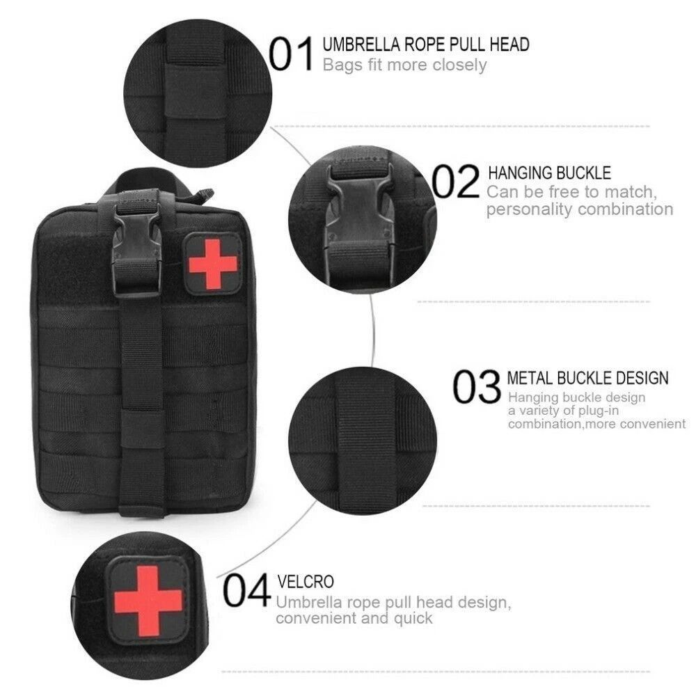 Tactical First Aid Kit With Molle Rip Away EMT Survival Pouch For Outdoor Emergencies 10
