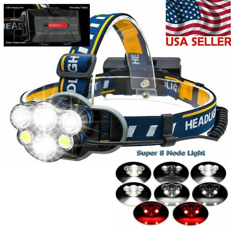 USB Rechargeable LED Headlamp Waterproof Adjustable Focus With Motion Sensor 1