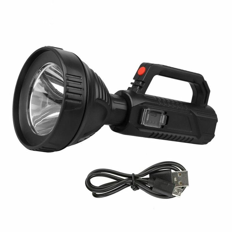 Rechargeable LED Searchlight Handheld Spotlight USB Charging Waterproof Super Bright LED Flashlight 11