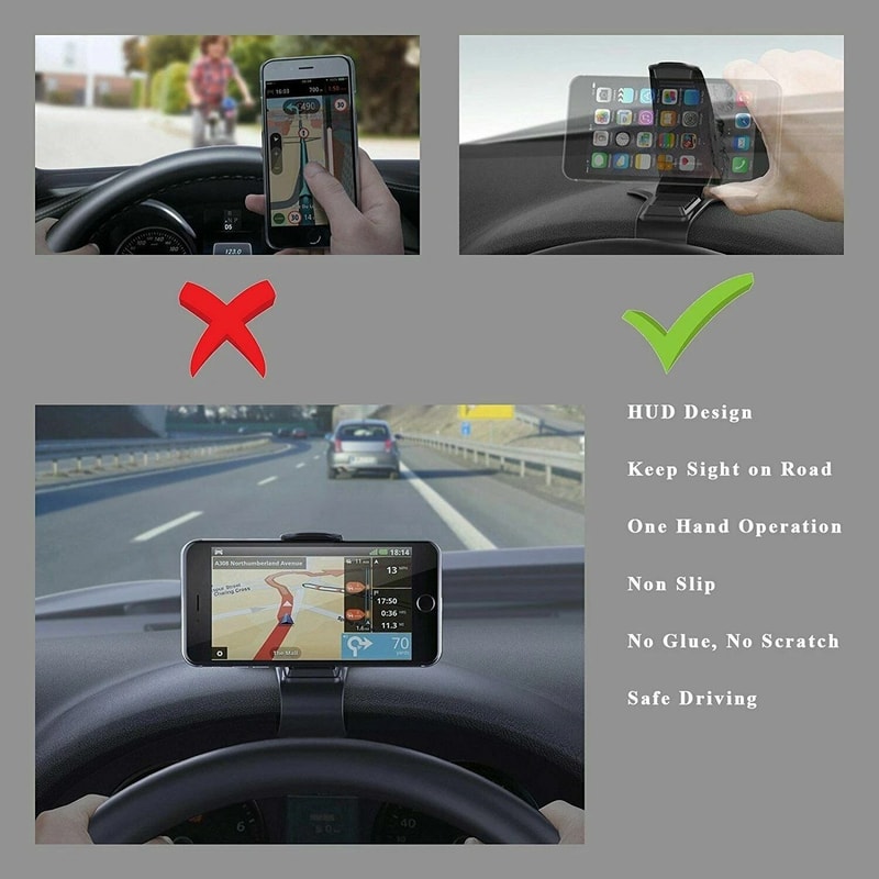 Universal Car Dashboard Mount Holder Adjustable Clamp For Cell Phones GPS Devices 5