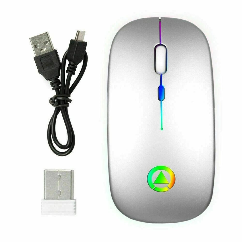 Wireless RGB Optical Mouse USB Rechargeable Cordless For PC Laptop 13