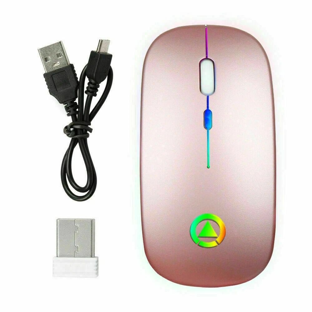 Wireless RGB Optical Mouse USB Rechargeable Cordless For PC Laptop 12