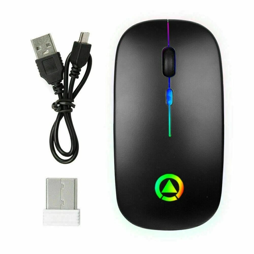 Wireless RGB Optical Mouse USB Rechargeable Cordless For PC Laptop 11