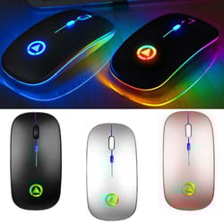 wireless rgb optical mouse usb rechargeable cordless for pc & laptop