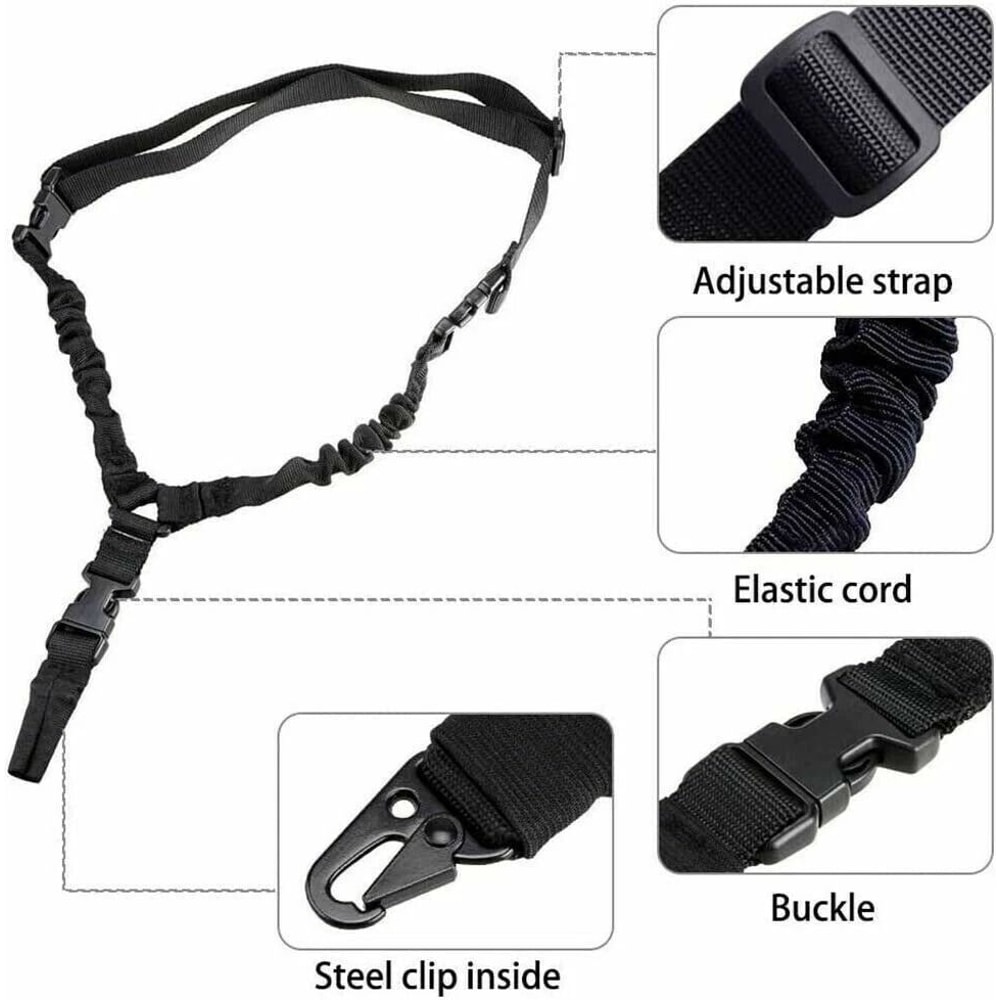 Tactical One Single Point Bungee Rifle Sling With QD Buckle Adjustable And Durable Gun Sling 10