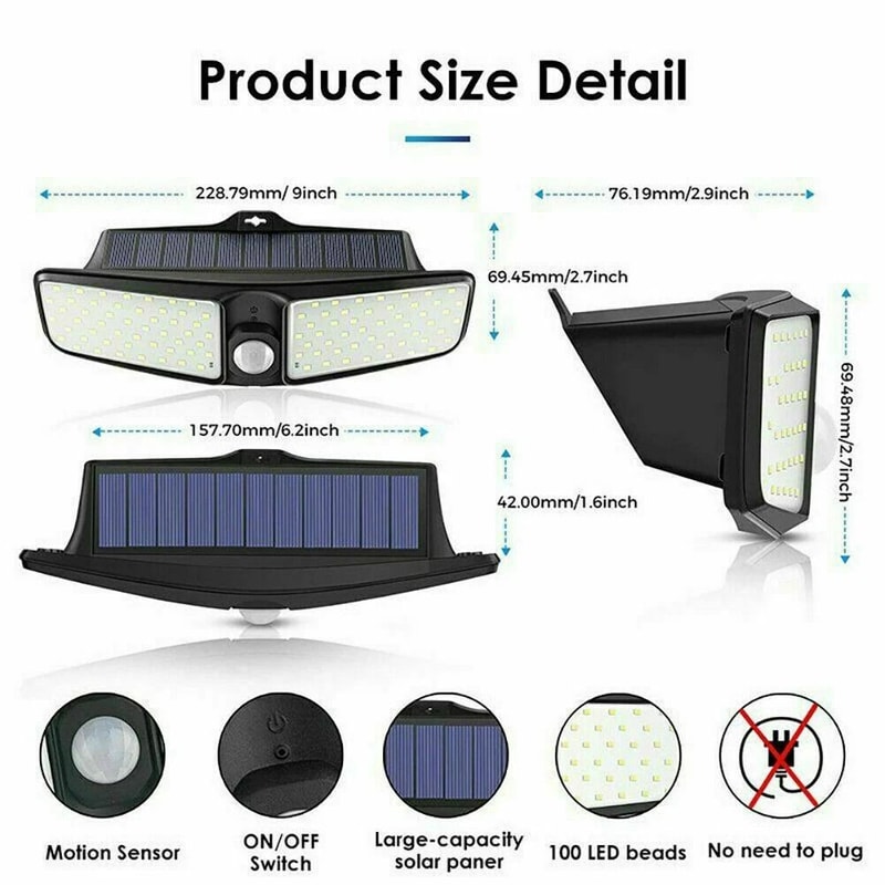 Waterproof Solar Powered LED Motion Sensor Garden Light With LEDs 2
