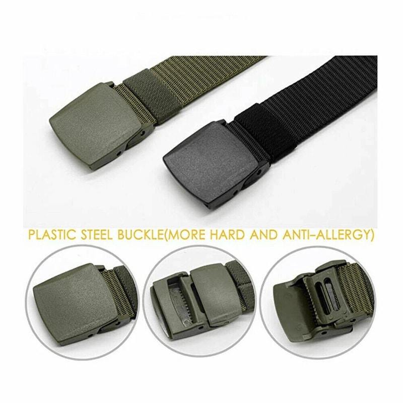 Mens Tactical Military Belt Nylon Canvas With Plastic Cam Buckle Adjustable Webbing 4