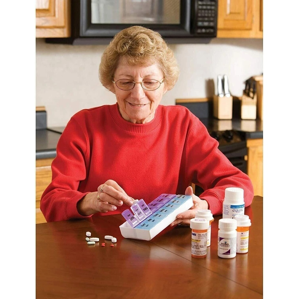 Weekly Pill Box Organizer Twice A Day 7 Day AMPM Case Medicine Storage 0