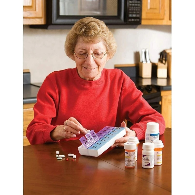 Weekly Pill Box Organizer Twice A Day 7 Day AMPM Case Medicine Storage 0