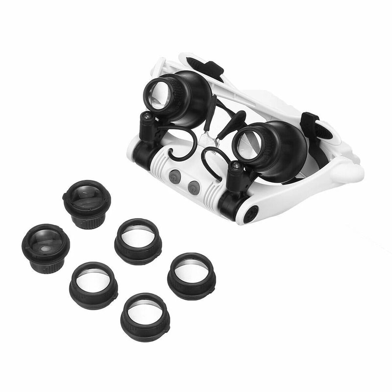 LED Headband Magnifier With Adjustable Strap Lenses For Jewelry Making And Crafting 2