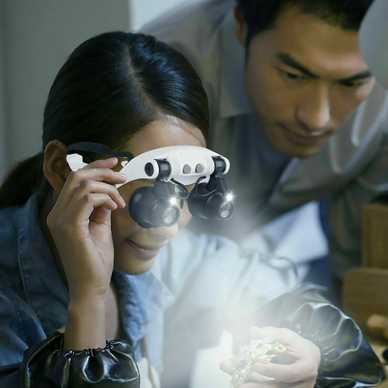 LED Headband Magnifier With Adjustable Strap Lenses For Jewelry Making And Crafting 8