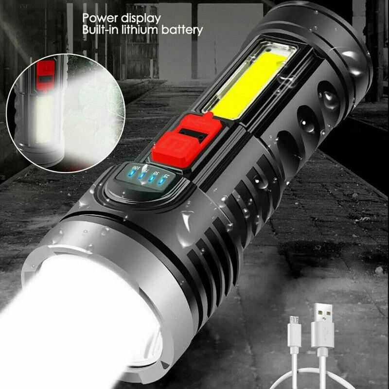 Super Bright Tactical LED Flashlight USB Rechargeable Waterproof With Battery 9