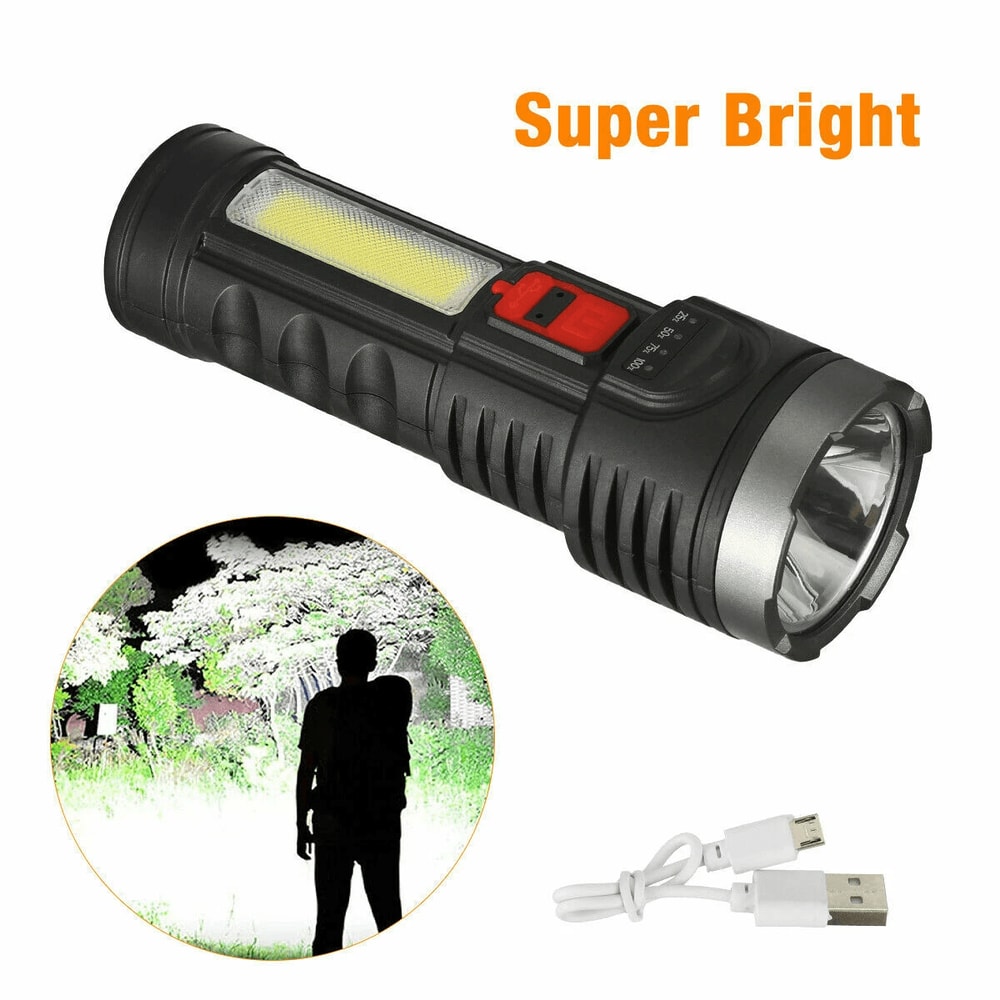 Super Bright Tactical LED Flashlight USB Rechargeable Waterproof With Battery 4