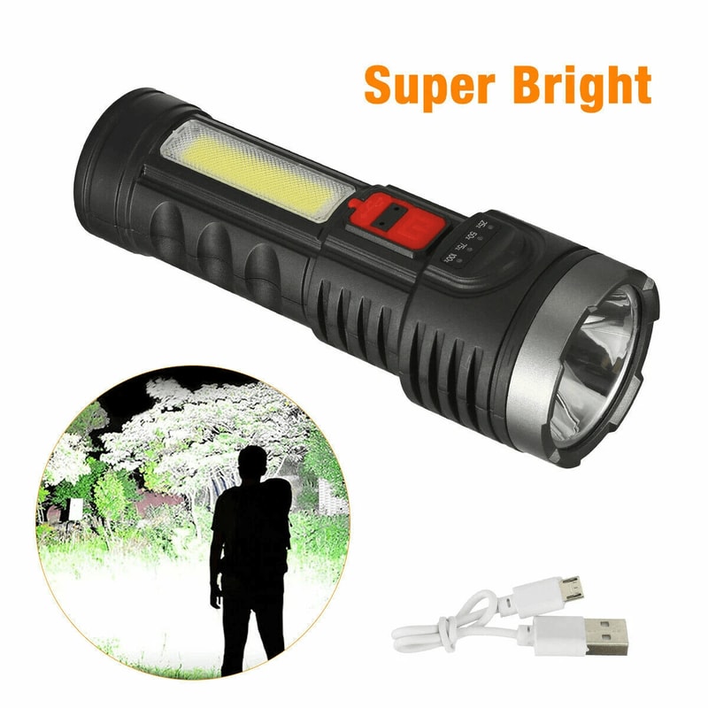 Super Bright Tactical LED Flashlight USB Rechargeable Waterproof With Battery 4