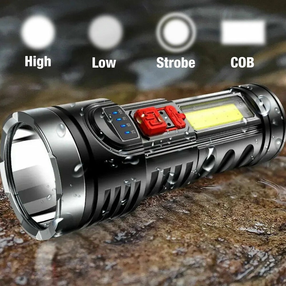 Super Bright Tactical LED Flashlight USB Rechargeable Waterproof With Battery 10
