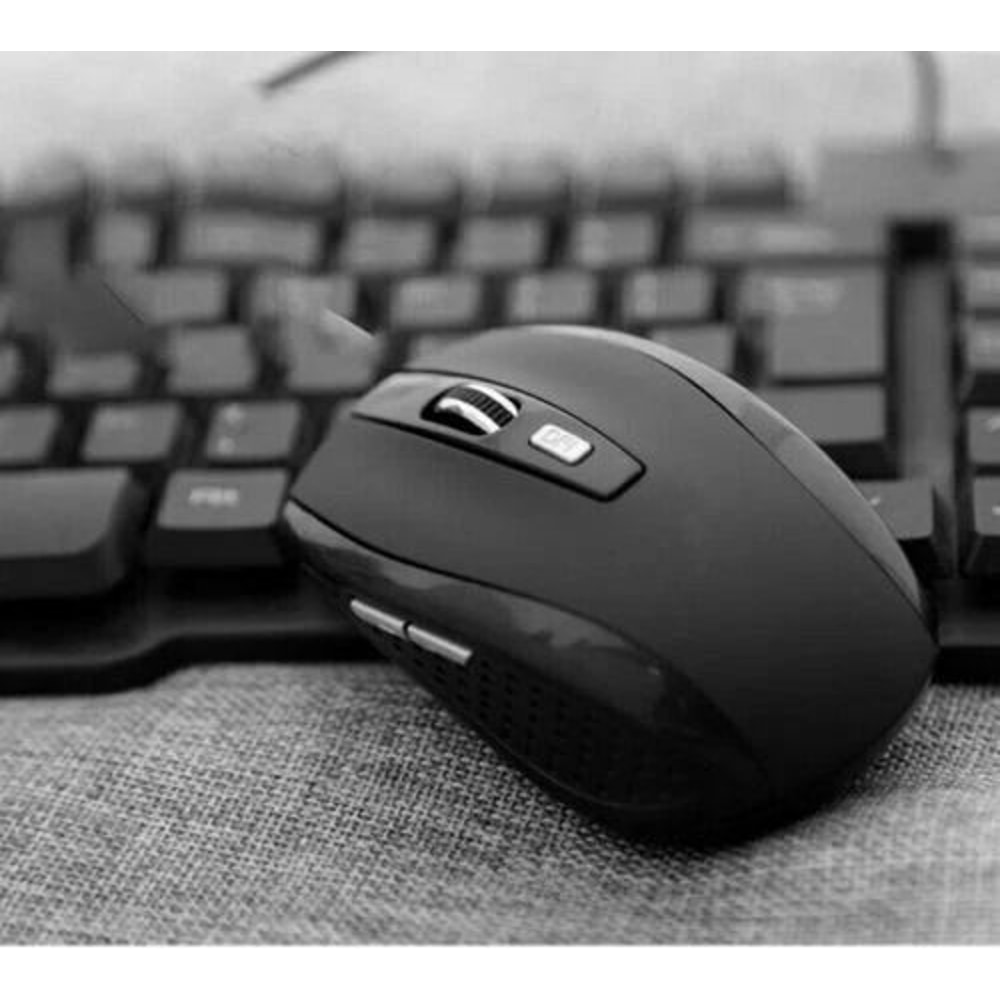 Black Wireless Mouse With Optical Sensor USB DPI For Laptop PC 4