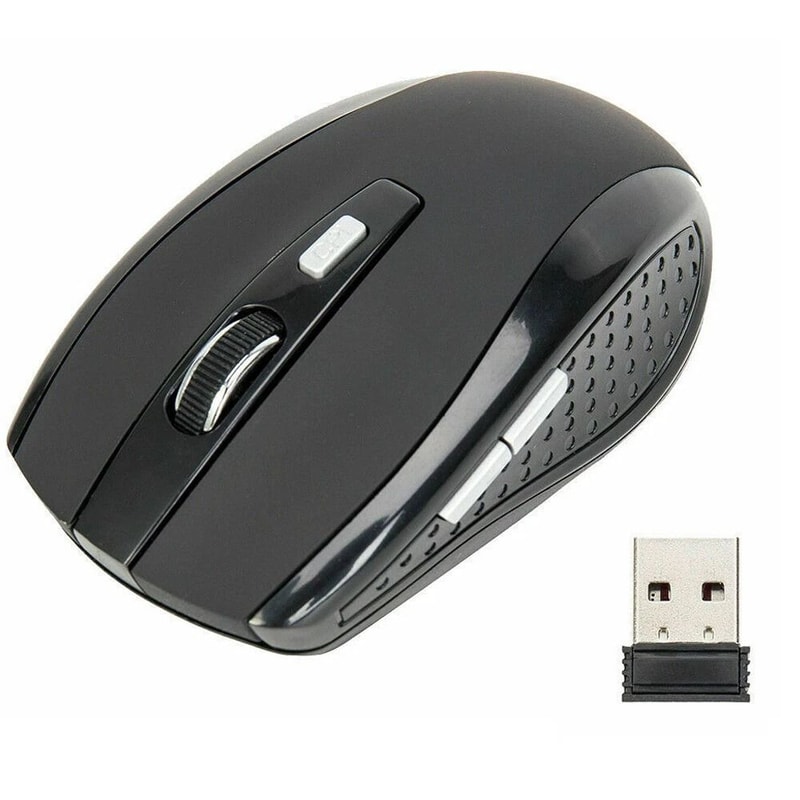 Black Wireless Mouse With Optical Sensor USB DPI For Laptop PC 6