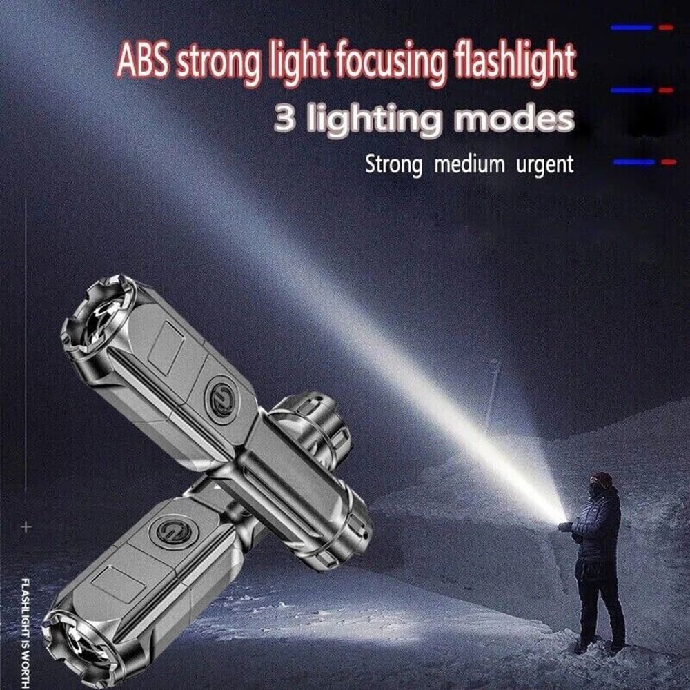 Rechargeable LED Flashlight Tactical Police Torch Super Bright Zoomable 8