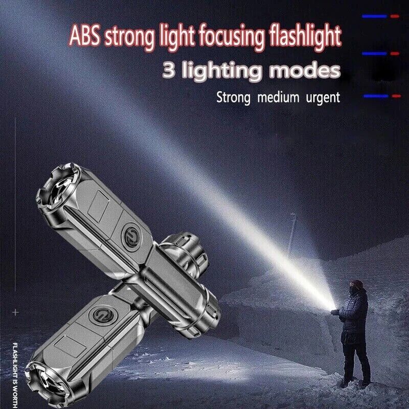 Rechargeable LED Flashlight Tactical Police Torch Super Bright Zoomable 8