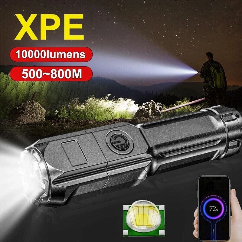 Rechargeable LED Flashlight Tactical Police Torch Super Bright Zoomable 5