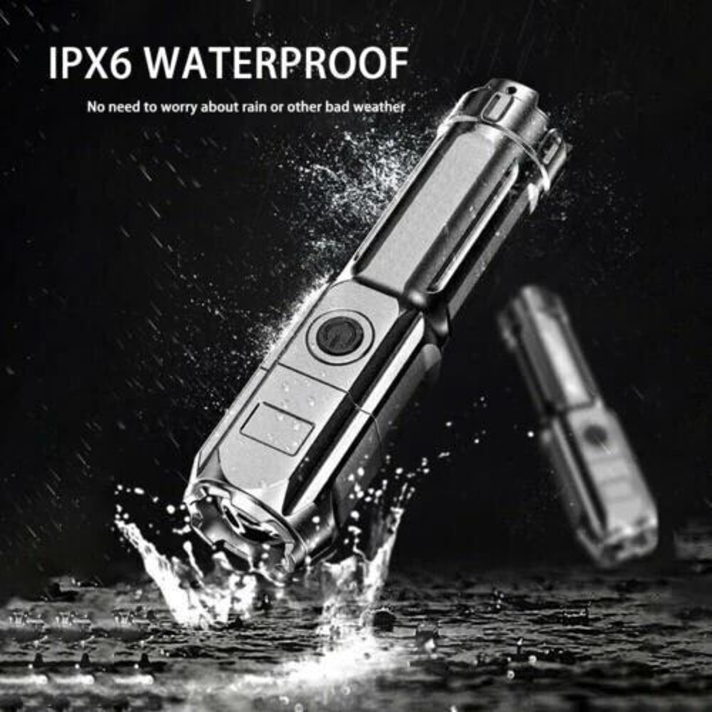 Rechargeable LED Flashlight Tactical Police Torch Super Bright Zoomable 7