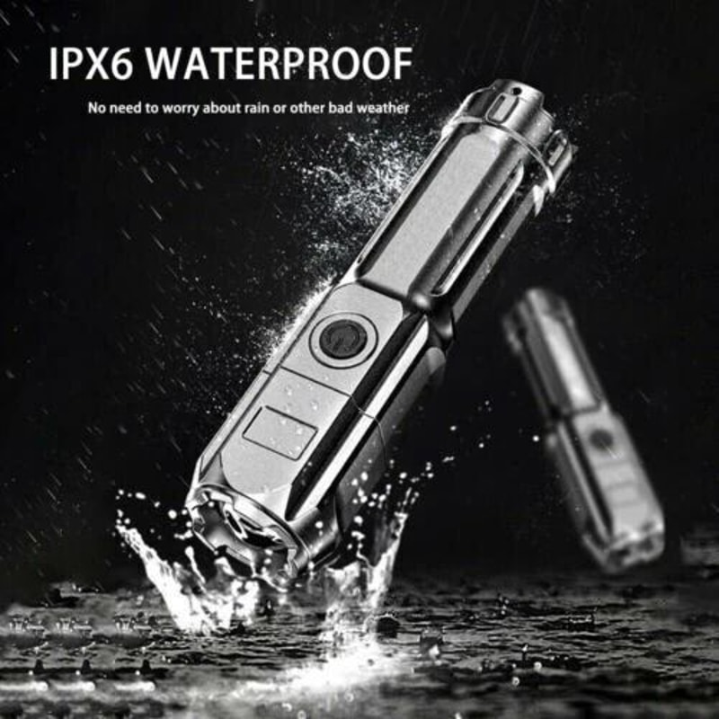 Rechargeable LED Flashlight Tactical Police Torch Super Bright Zoomable 7