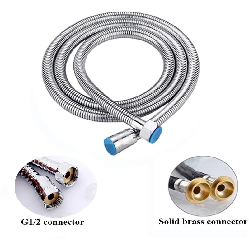 Extra Long Flexible Shower Head Hose For Handheld Showers Stainless Steel Replacement Tube 2