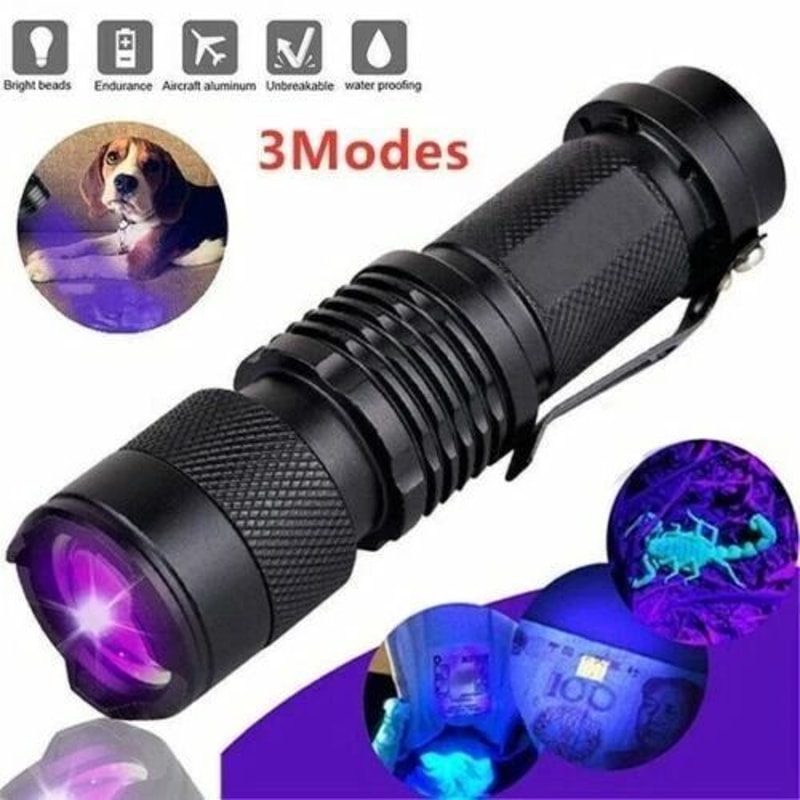 UV Ultra Violet LED Flashlight Blacklight Light NM Inspection Lamp Torch 9