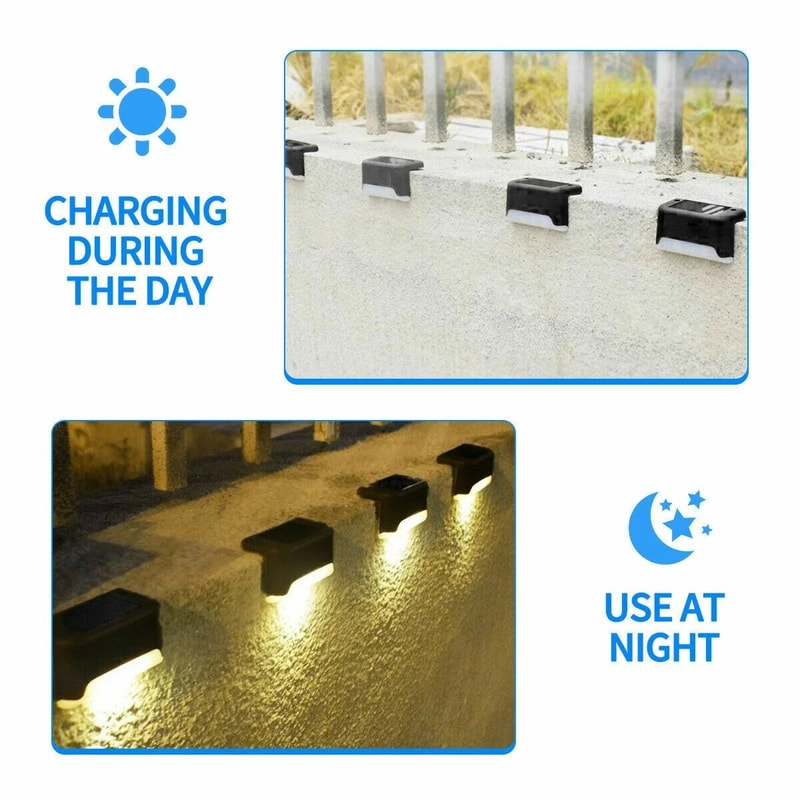 Solar Deck Lights Waterproof LED Steps Lamps For Stairs Fences 5
