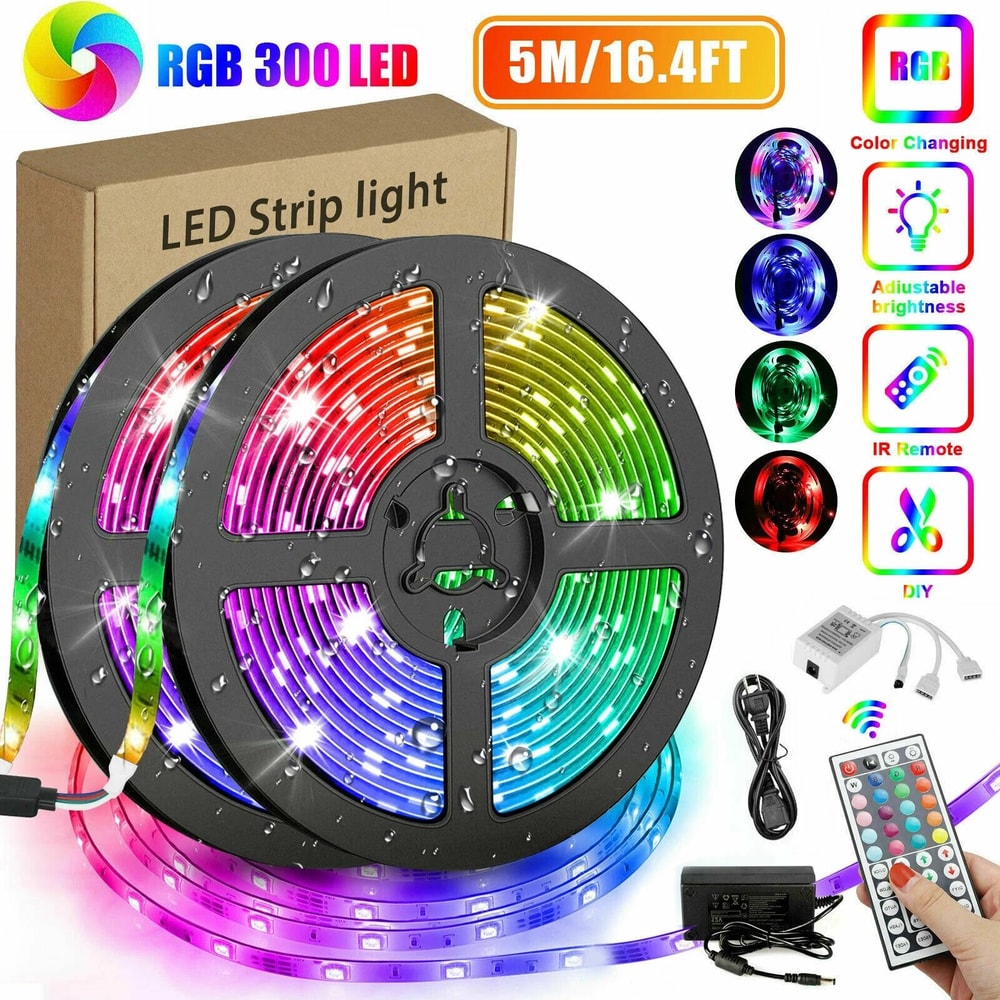 RGB Flexible LED Strip Light SMD Remote Fairy Lights For Room TV Party Bar 11
