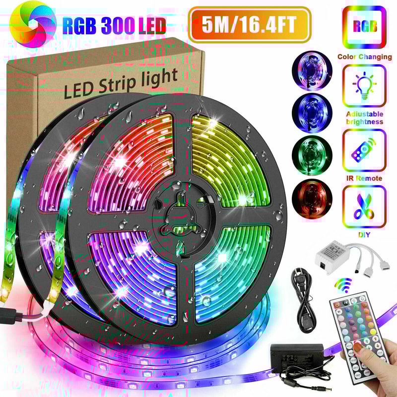 RGB Flexible LED Strip Light SMD Remote Fairy Lights For Room TV Party Bar 11