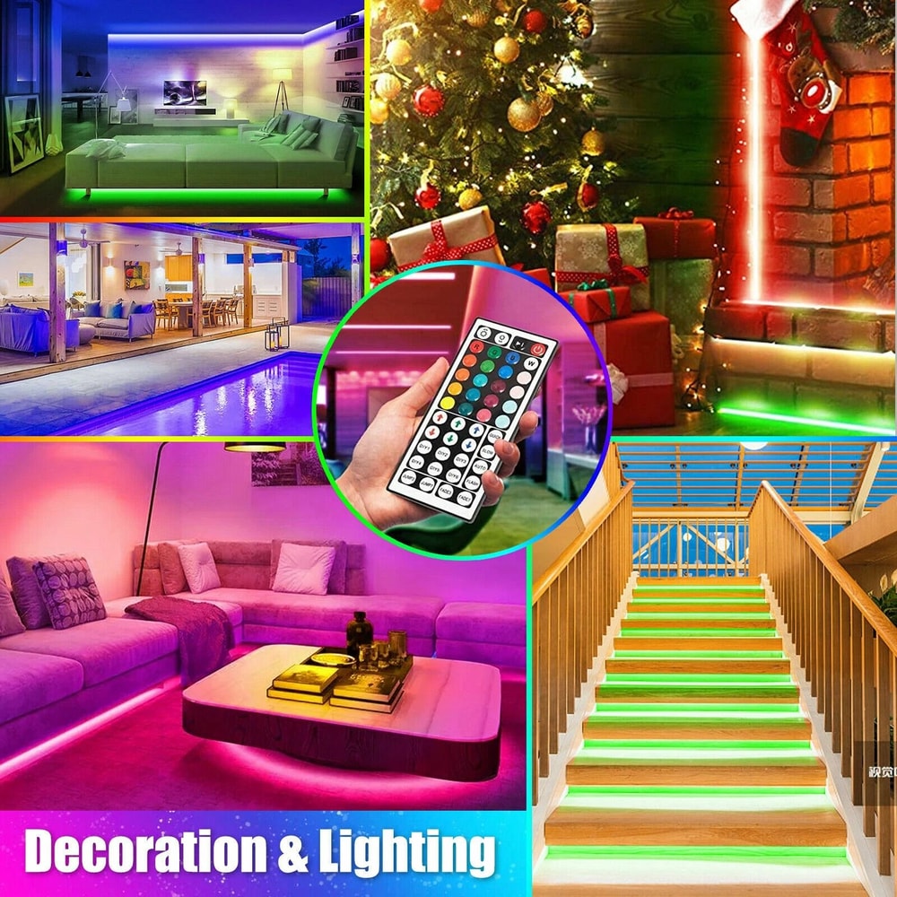 RGB Flexible LED Strip Light SMD Remote Fairy Lights For Room TV Party Bar 6