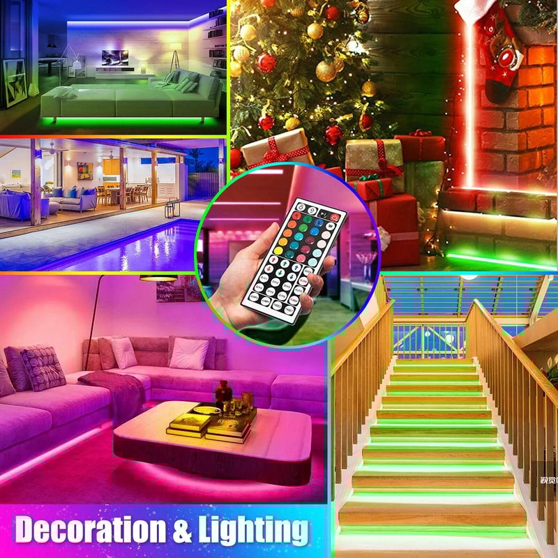 RGB Flexible LED Strip Light SMD Remote Fairy Lights For Room TV Party Bar 6