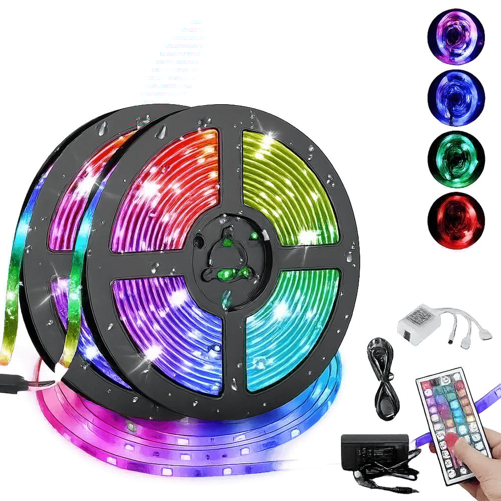 RGB Flexible LED Strip Light SMD Remote Fairy Lights For Room TV Party Bar 0