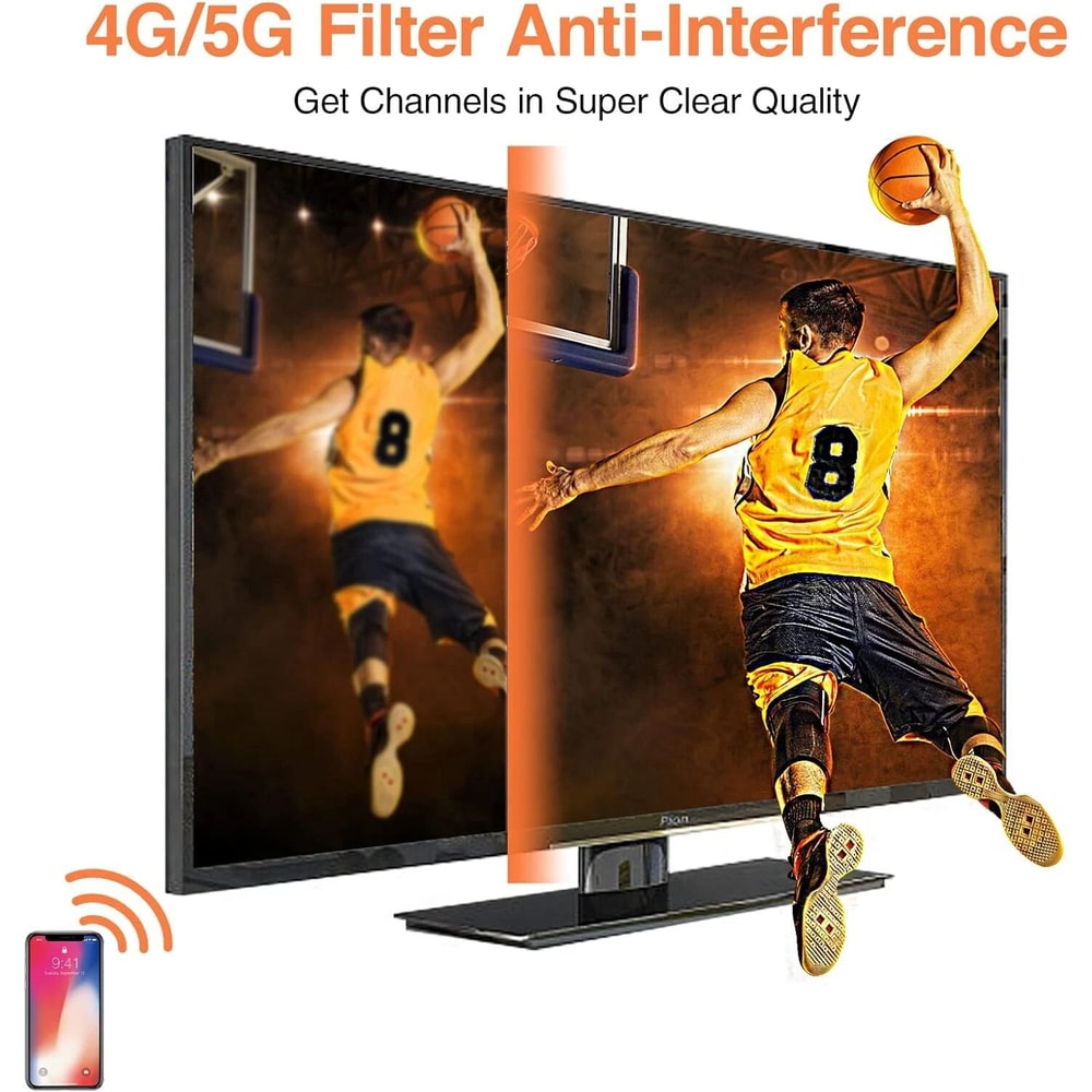 Digital TV Antenna Indoor HDTV Amplified Signal Booster 2