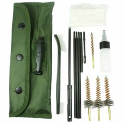 rifle cleaning kit with bronze chamber brushes & case