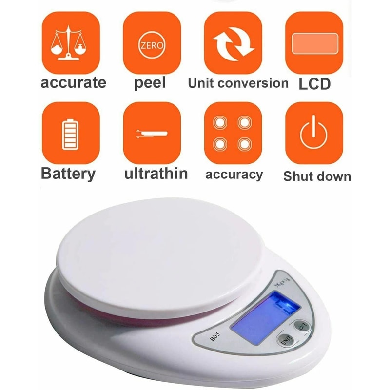 LCD Digital Kitchen Scale Precision Food Balance For Diet Meal Planning 9