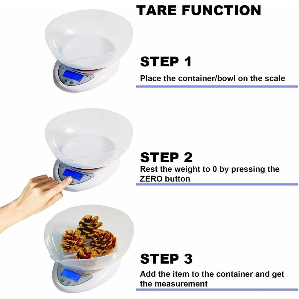 LCD Digital Kitchen Scale Precision Food Balance For Diet Meal Planning 7