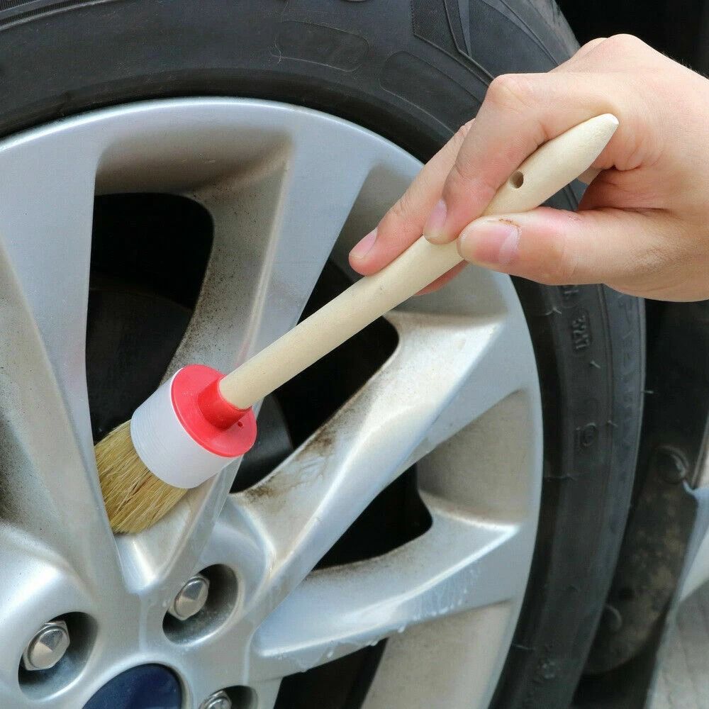 Boar Hair Car Detailing Brush Kit For Auto Wheel Cleaning 5