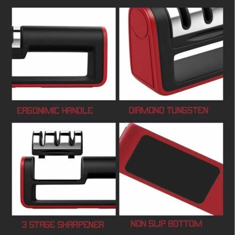 Professional Chef Knife Sharpener Stage Tungsten Diamond Ceramic Tool For Perfectly Sharpened Blade 2