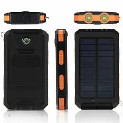 solar power bank for cell phones portable usb charger with dual usb ports
