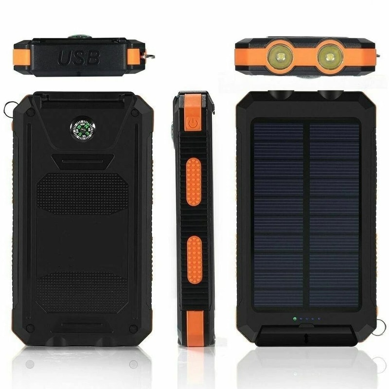 Solar Power Bank For Cell Phones Portable USB Charger With Dual USB Ports 0
